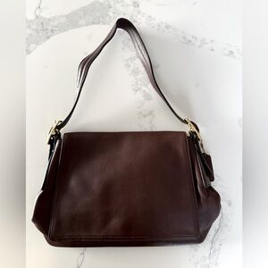 Authentic Coach Vintage Legacy West Brown Leather Shoulder Bag 9828